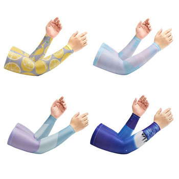 2бр. Контрастни цветове Унисекс Охлаждащи ръкави за ръкави Дишаща UV защита Покривало за ръце за бягане Колоездене Накрайници за скриване на татуировка