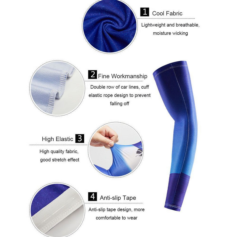 2 tk Kontrastsed värvid Unisex jahutusvarrukad Hingavad UV-kaitse Jooksuvarre kate Jalgratta käekaitsed peidus tätoveeringuks