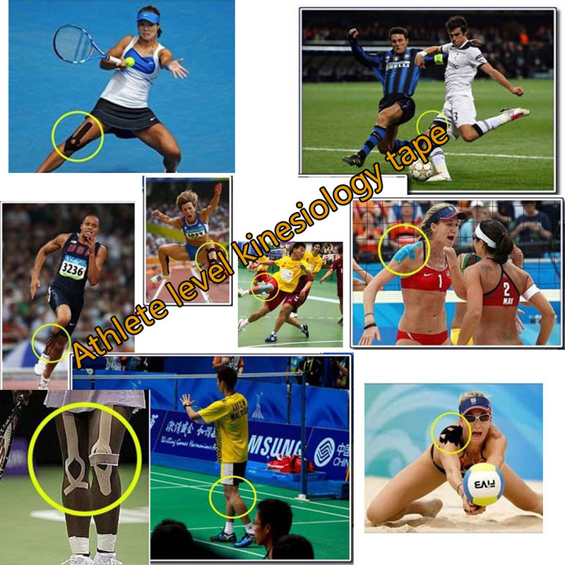 5 dydžių kineziologijos juostos raumenų tvarsliava Sportinė medvilnė, elastinga lipni patempimo juosta kelio raumenų skausmą malšinantys lipdukai