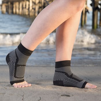 1 чифт чорапи с компресионен ръкав за глезена при плантарен фасциит за тендинит на ахилесовото сухожилие, болки в ставите, болки в петата, опора на свода на крака