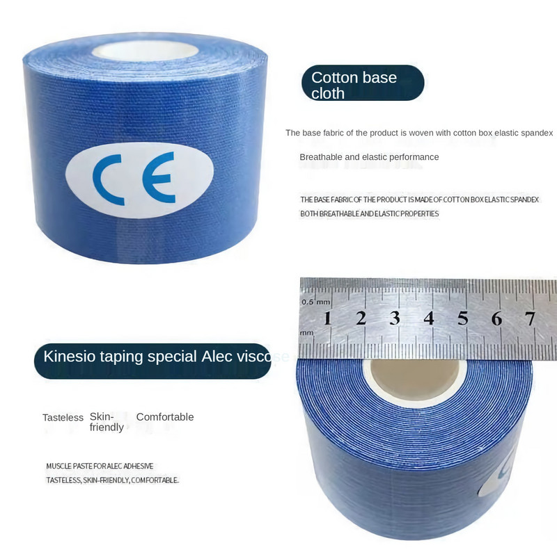 5 dydžių kineziologijos juostos raumenų tvarsčiai sportiniai medvilniniai elastiniai lipnūs patempimo sužalojimo juosta Kelių raumenų skausmą malšinantys lipdukai