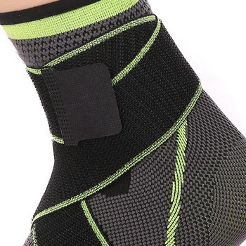 1 Η/Υ Αθλητικό στήριγμα αστραγάλου μανίκια συμπίεσης με ιμάντα στήριξης 3D Weave Elastic Bandage Foot Protective Gear Gym Fitness