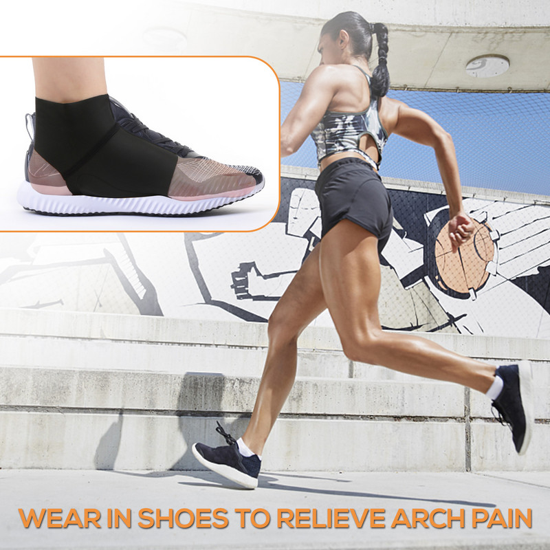 1 чифт скоба за поддръжка на свода с гел протектор за глезена Плоски чорапи с гел вложки Възглавница за стелка за облекчаване на болката в свода на глезена