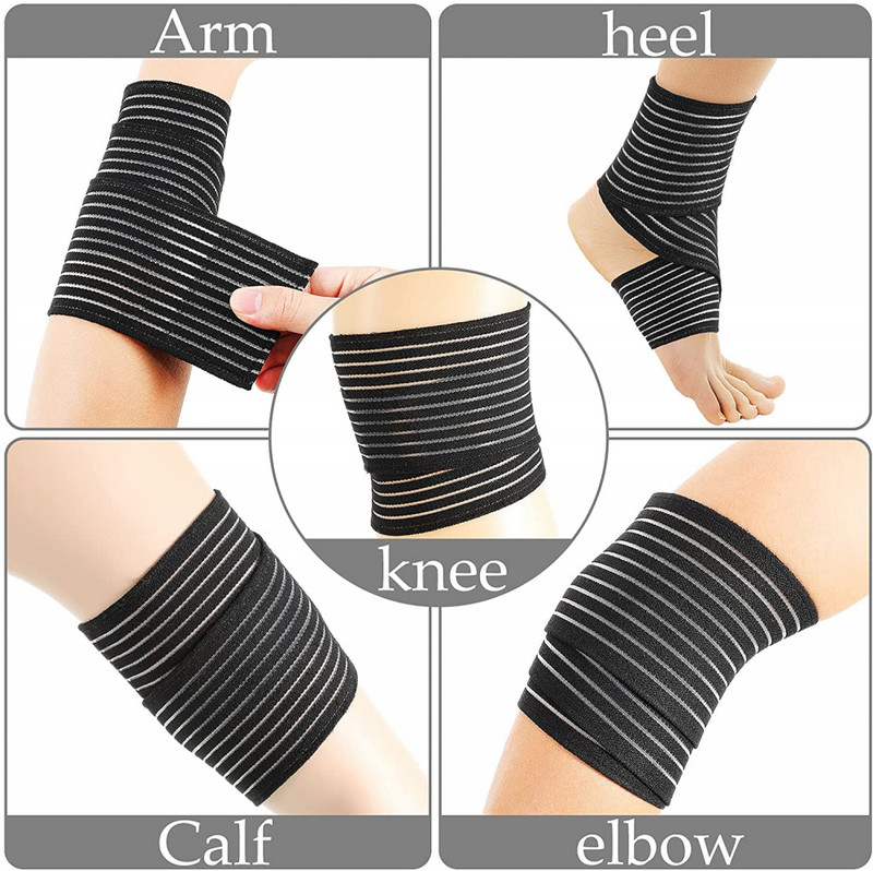 1PC Високоеластична компресионна превръзка 40~180cm Спортна кинезиологична лента за глезена, китката, коляното, прасеца, бедрата Обвивки Поддържащ протектор
