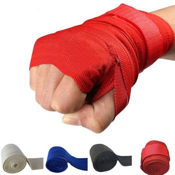 Памучна 2,5 м спортна каишка Памучна превръзка за кик бокс Sanda Taekwondo Fighting Ръкавици за китка Ръкавици за обвивки Презрамки Оборудване