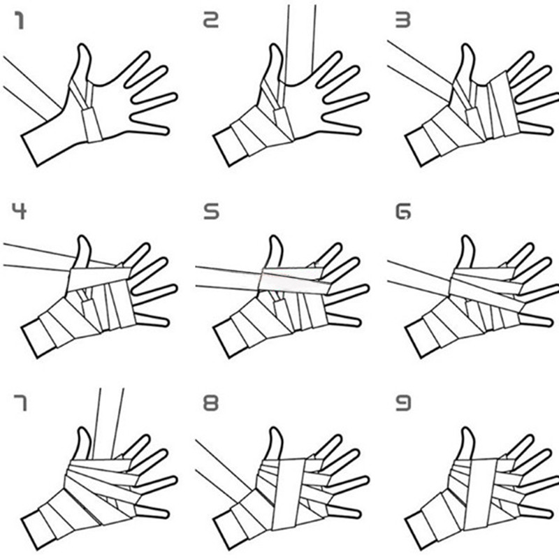 Βαμβακερό αθλητικό λουράκι 2,5 μέτρων Βαμβακερό επίδεσμο Kick Boxing Sanda Taekwondo Fighting καρπού γάντια χειρός Περιτυλίγματα ιμάντες Εξοπλισμός