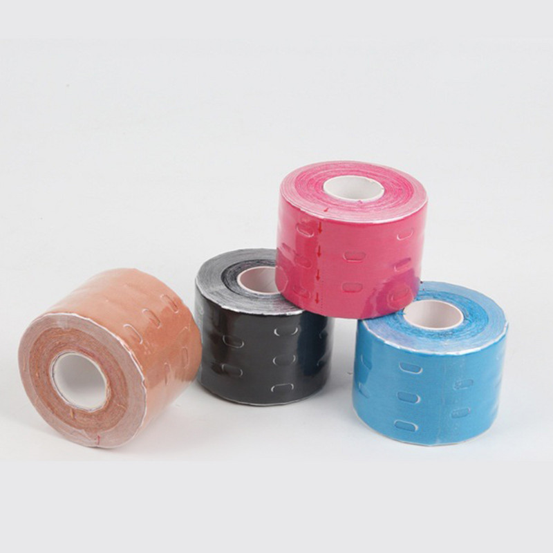1 rolă de bandă de kinesiologie perforată, elastică, respirabilă, pentru sporturi sportive, susținere pentru genunchi pentru cot, ameliorarea mușchilor, recuperare