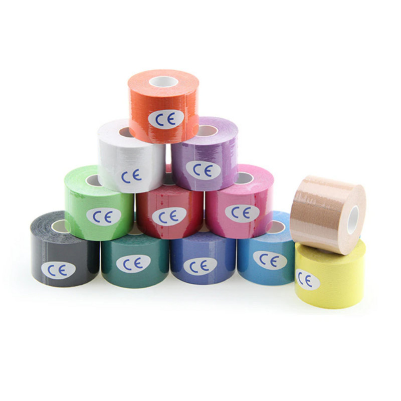 2.5CM*5M Кинезиологична лента Еластична лента за атлетично възстановяване Наколенка Облекчаване на мускулната болка Наколенки Поддръжка за фитнес зала Фитнес превръзка