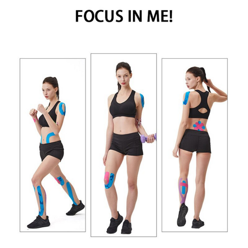 2.5CM*5M Кинезиологична лента Еластична лента за атлетично възстановяване Наколенка Облекчаване на мускулната болка Наколенки Поддръжка за фитнес зала Фитнес превръзка