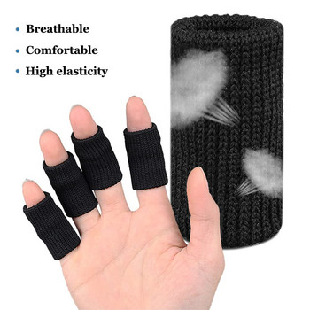 10 бр./компл. Еластични спортни ръкави за пръсти Поддръжка на артрит Предпазител за пръсти Баскетбол на открито Волейбол Тенис Защита на пръстите
