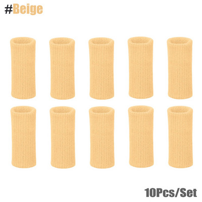 10 vnt / rinkinys Elastinės sportinės pirštų rankovės artrito atrama pirštų apsauga lauko krepšinio tinklinio teniso pirštų apsauga