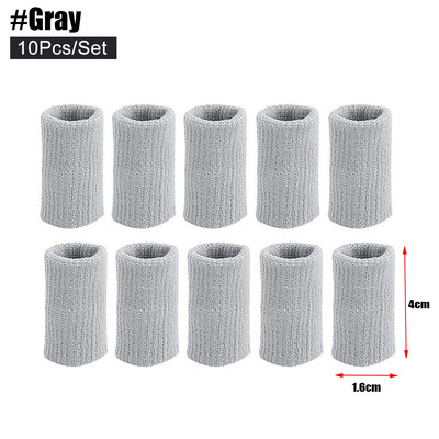 10 vnt / rinkinys Elastinės sportinės pirštų rankovės artrito atrama pirštų apsauga lauko krepšinio tinklinio teniso pirštų apsauga