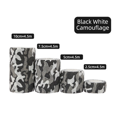 Kindmax Negru alb Bandaje sportive nețesute Bandaje elastice autoadezive pentru picior, deget, gleznă, braț