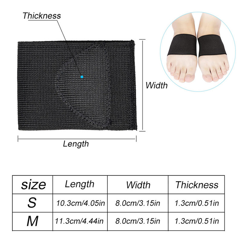 1 pereche de mâneci de susținere a arcului, fasciita plantară, pinteni pentru călcâi, picioare plate, ameliorarea durerii, mâneci, șosete, branțuri ortetice, tampoane, îngrijire picioarelor