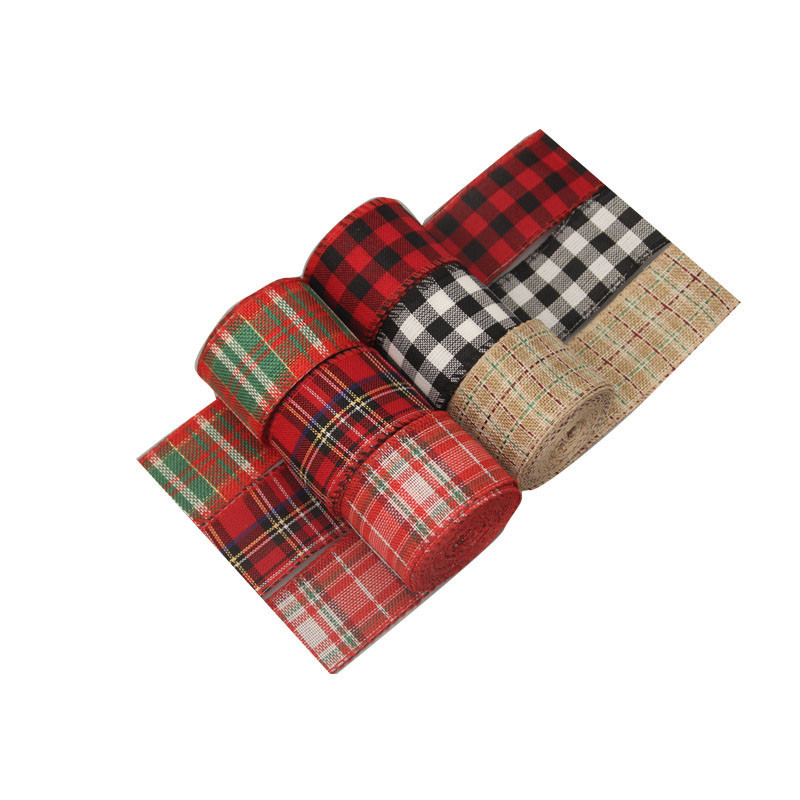 Äsjaruudulised traadiga servaga paelad 6 m Briti stiilis pühvli ruuduline hõlmikrull DIY tikandid kaunistus õmblemiseks pakkimiseks