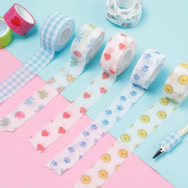 1/6/10 tk Rohelise võrguga trükitud meditsiiniline isekleepuv elastne side 4,5 m sporditeip sõrmeliigese põlve jaoks