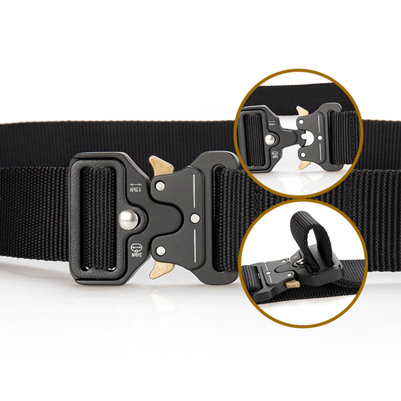 Taktikaline vöö Meeste sõjaväerihmad metallist pandlaga reguleeritav õues vöökoht Sport ellujäämiskoolitus jahindus võitlusvöö nailon