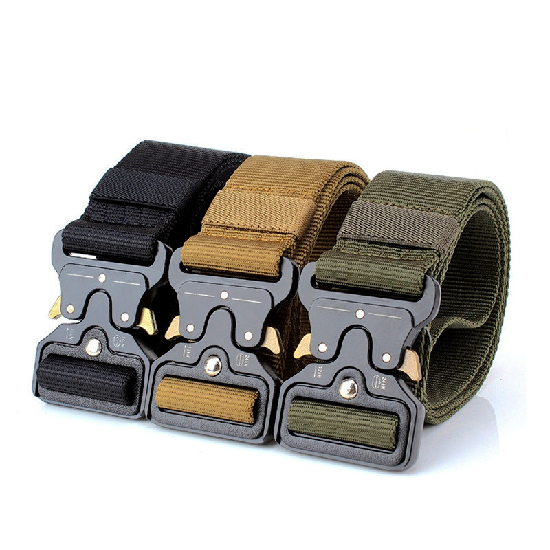 Taktikaline vöö Meeste sõjaväerihmad metallist pandlaga reguleeritav õues vöökoht Sport ellujäämiskoolitus jahindus võitlusvöö nailon
