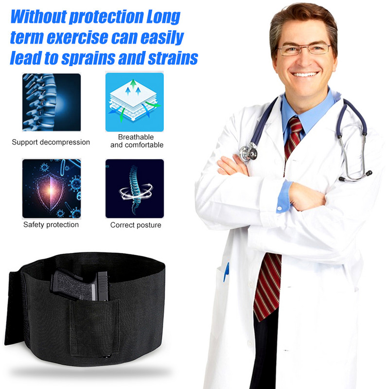 BraceTop taktikaline kõhurihm varjatud kandekabuur Parempoolne universaalne nähtamatu elastne vöökoht püstoli kabuuririhm Uus