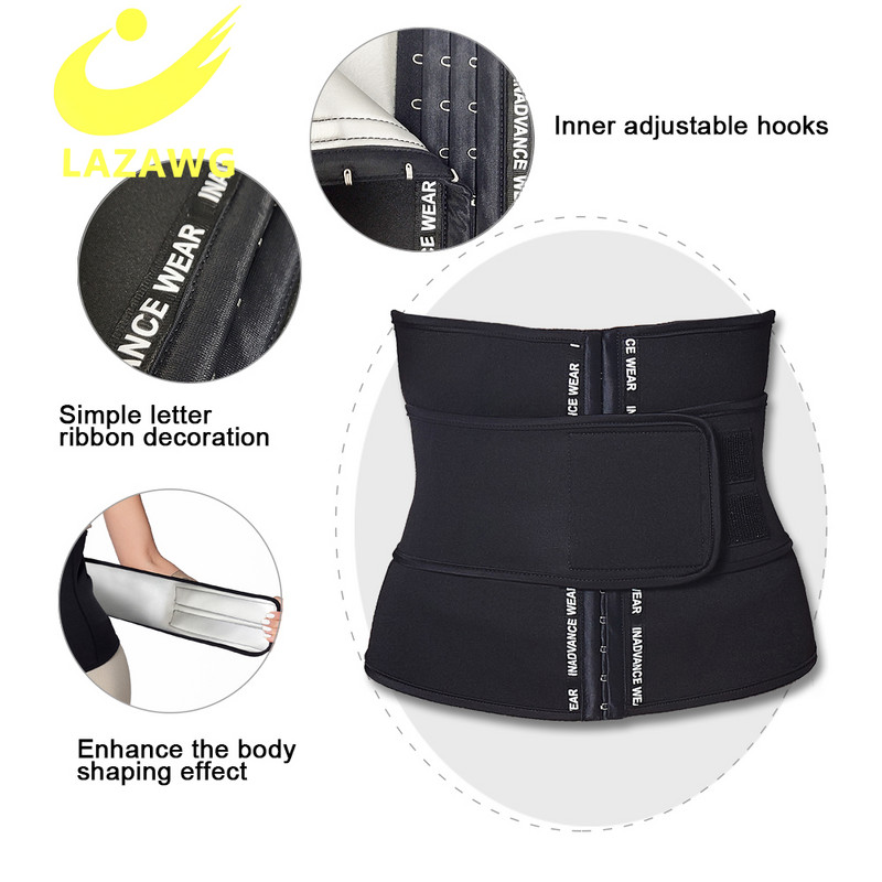 LAZAWG Bodi Shaper Waist Trimmer Women Sauna Waist Trainer Отслабване Fajas Reductoras Регулируем корсетен колан за изгаряне на мазнини