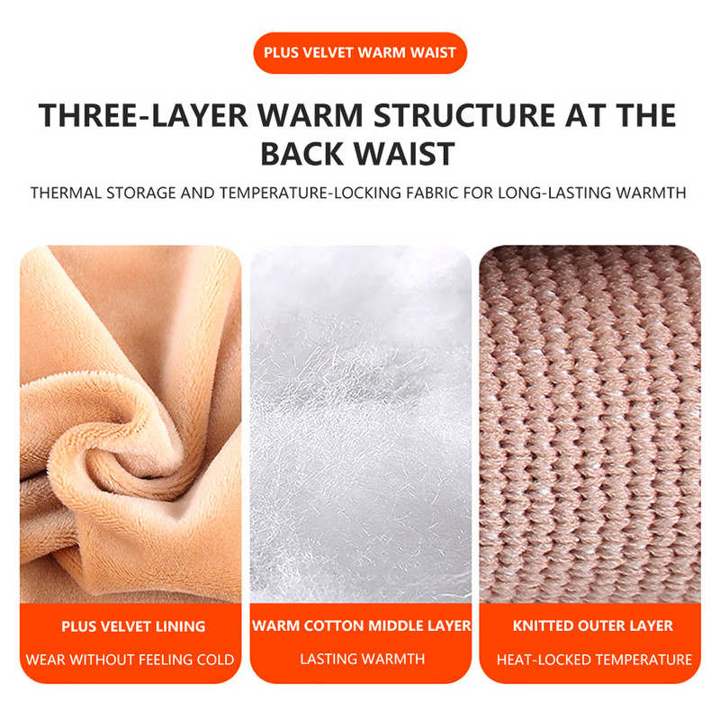 Bărbați, femei, iarnă, îngroșa, încălzitor de talie de pluș, centură de susținere lombară, protectie abdominală, bandă de înfășurare pentru spate.
