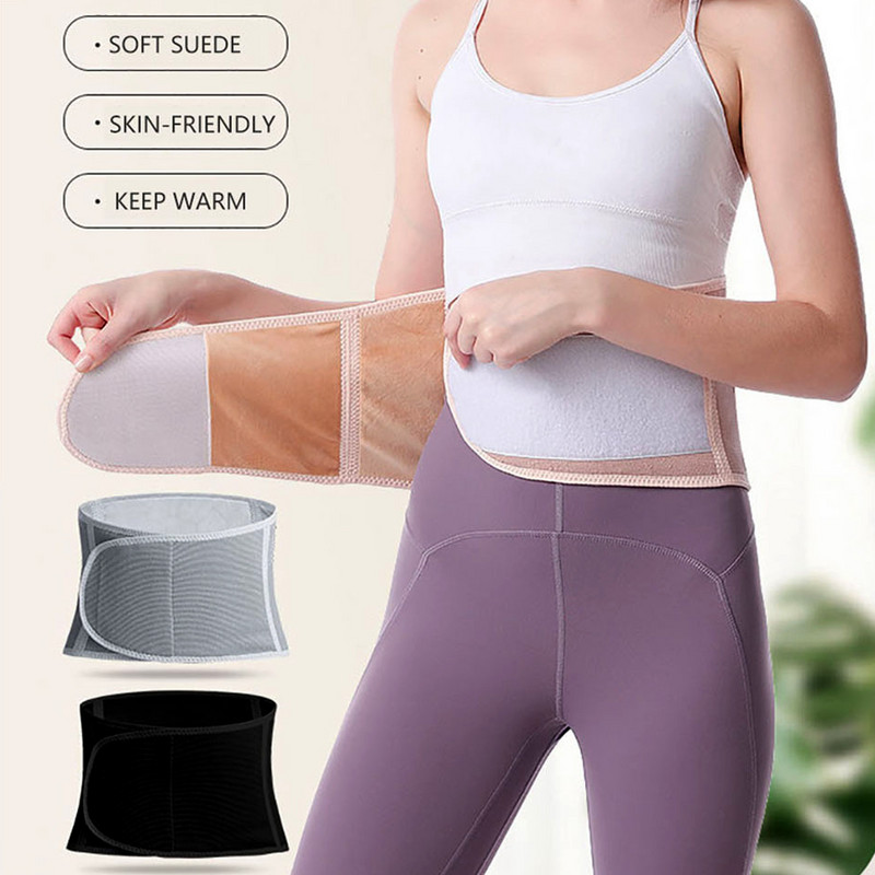 Bărbați, femei, iarnă, îngroșa, încălzitor de talie de pluș, centură de susținere lombară, protectie abdominală, bandă de înfășurare pentru spate.