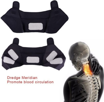 Турмалинова самонагряваща се подложка за рамо Магнитна терапия Нагревателен колан за шията и гърба за мъже, жени Облекчаване на болката при артрит Здраве