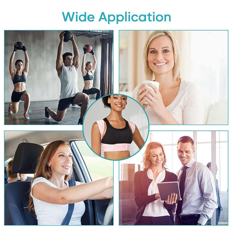 Moterų laikysenos korektorius vyrams reguliuojamas viršutinės nugaros įtvaras raktikaulio atramos skausmą malšinantis kaklo pečių tiesintuvas Slouch treniruoklis