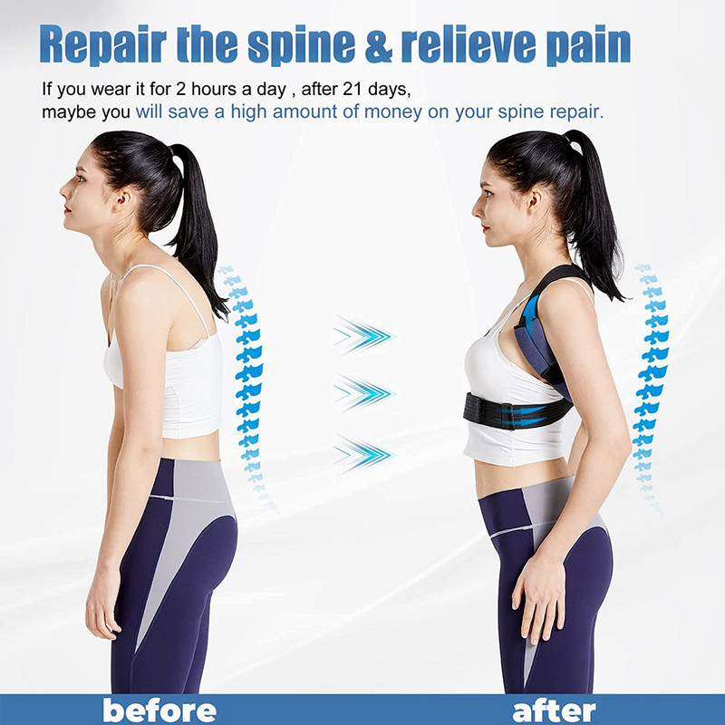Cureaua reglabilă pentru corectarea posturii claviculei Bărbați și femei Brete pentru partea superioară a spatelui Umăr Cureaua de sprijin lombar Corset Corecția posturii