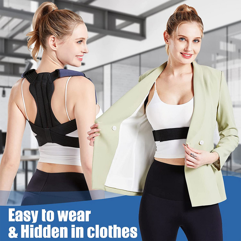 Cureaua reglabilă pentru corectarea posturii claviculei Bărbați și femei Brete pentru partea superioară a spatelui Umăr Cureaua de sprijin lombar Corset Corecția posturii