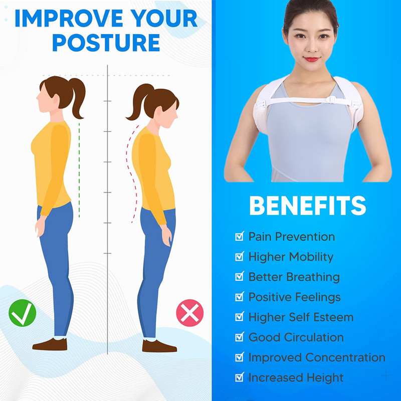 Kehahoiaku korrigeerija naistele meestele lastele lastele reguleeritav ülaosa rangluu tugi rangluu toetamiseks ja valu leevendamiseks