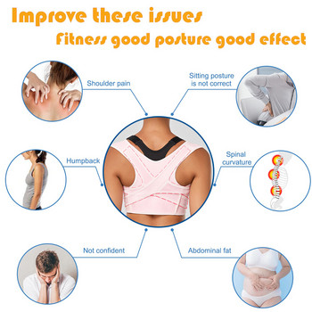 JUUMMP 1 бр. Коректор на стойката за жени и мъже, регулируема скоба за горната част на гърба за опора на ключицата, облекчаване на болката от врата, рамото