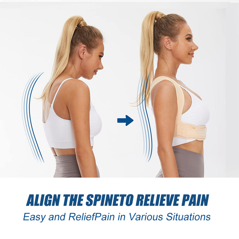 JUUMMP 1 tk kehahoiaku korrigeerija naistele ja meestele, reguleeritav ülemine seljatugi rangluu toetamiseks, valu leevendamine kaelast, õlast
