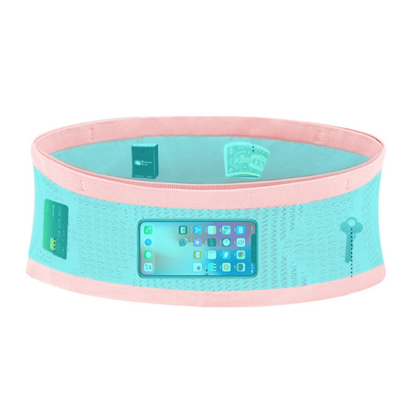 Geantă de talie pentru alergare de vară, sport, pentru alpinism, geantă de fitness, tricot multifuncțional, anti-alunecare, respirabilă, invizibilă, pentru suport pentru talie