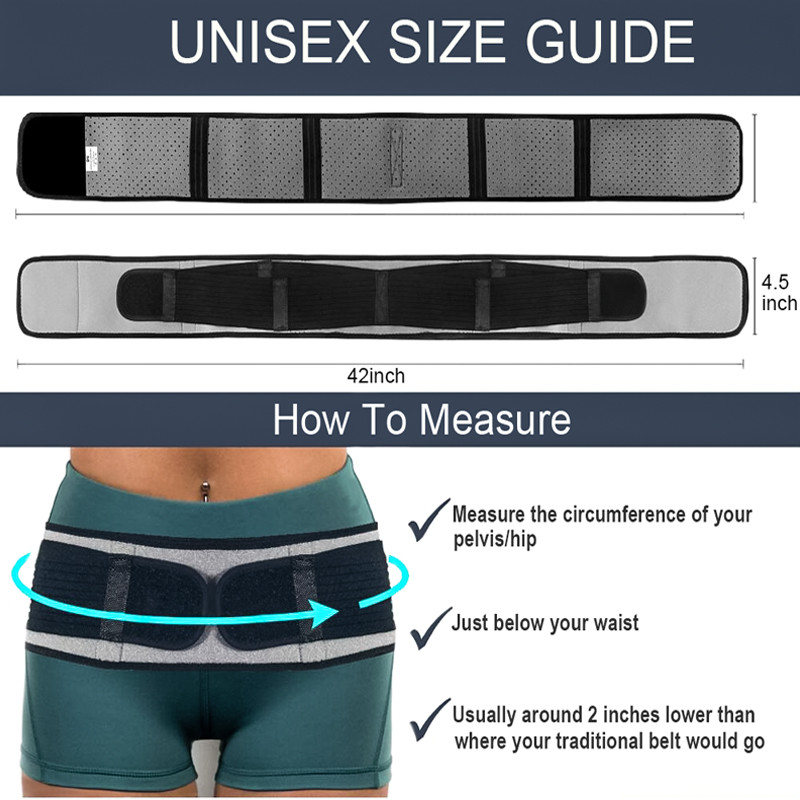 Kryžkaulio klubo diržo kompresinis neslystantis nugaros įtvaras SI sąnarių dubens atrama moterims, vyrams, išialgijos apatinės nugaros dalies skausmui malšinti