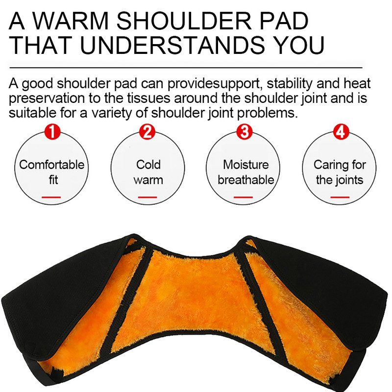 1 buc. Suport pentru umăr cald pentru iarnă Fitness Sport Echipament de protecție profesională Recuperare rapidă Bretă termică pentru umăr din catifea aurie