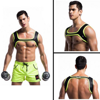 Hot Man Fitness Essential Gym Bodybuilding Μπλουζάκι και σορτς Neoprene Fit Αθλητικό λουρί ώμου Δυνατός μυϊκός ιμάντας στήθους