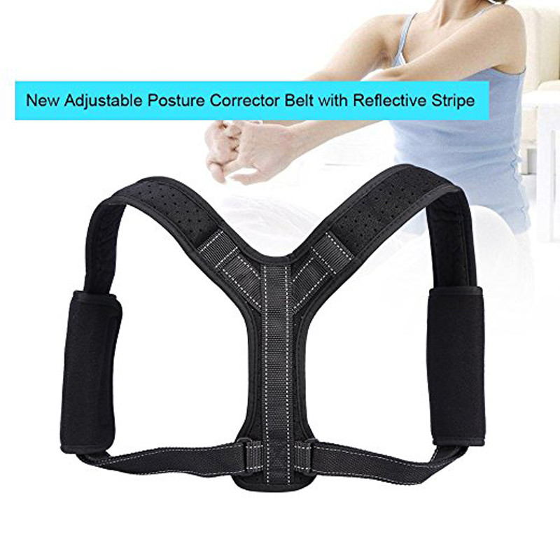 JUUMMP 1 buc. corector de postură reglabil, dungi reflectorizante pentru spate, curea de susținere a posturii umărului corectă, curele de susținere pentru spate.