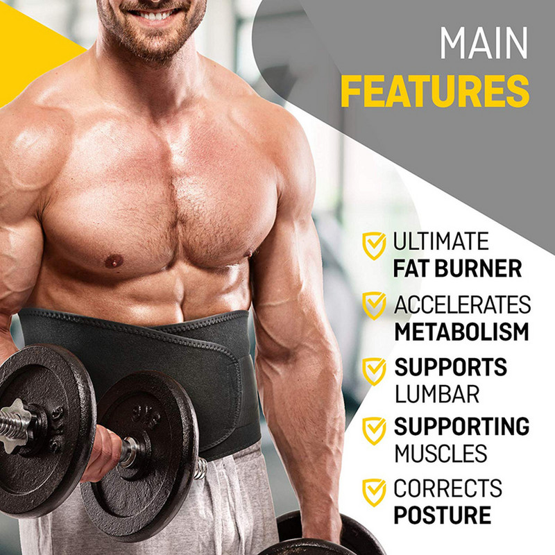 Fitness Neoprén deréktáji trimmer öv fogyás izzasztószalag pakolás zsír has has szauna izzasztó öv férfi női sport tornaterem