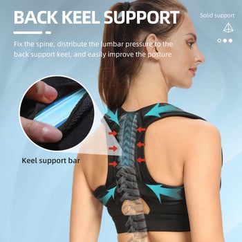 Регулируем коректор на стойката на гърба за мъже Профилактика на гърба Изправяне Колан за опора на гърба Фиксиращ корсет с отворени рамена