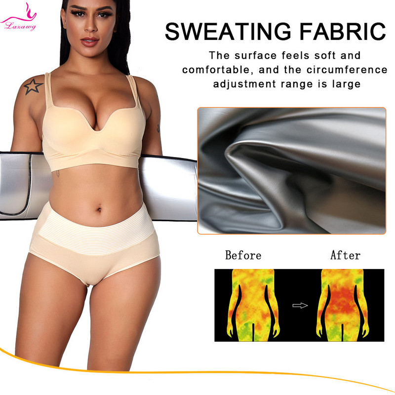 LAZAWG Antrenor de talie pentru femei, centură de slăbire, banda de transpirație fierbinte pentru burtă, brâu de fitness pentru femei, model pentru corp, controlul burticii, arderea grăsimilor