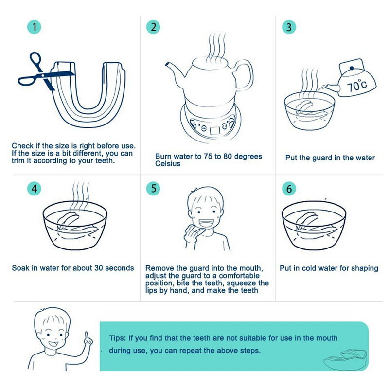 WorthWhile Sport Mouth Guard EVA dantų apsauga vaikams suaugusiems burnos apsauga Dantų breketų apsauga Krepšinis Regbis Boksas Karate
