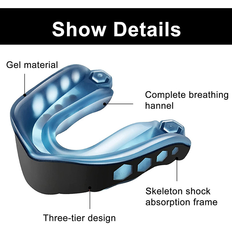 1PC Gel Max Mouth Guard Professional Sport Mouthguard Minkštos burnos atraminės apsaugos petnešos futbolo boksui MMA All Contact Sport