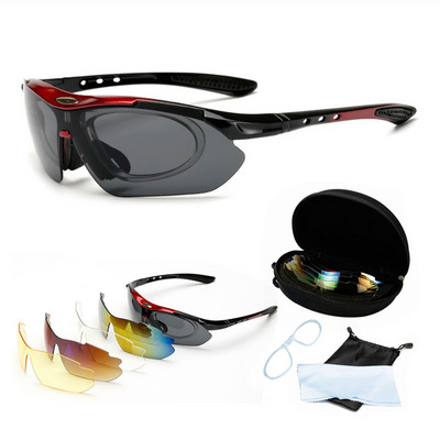 Dviračių akiniai Vyriški Moteriški sportiniai akiniai nuo saulės Dviračių akiniai MTB Kelias nuo akinimo Važiavimo dviratininkams Akinių apsauga 5 lęšiai
