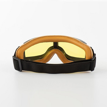 Vintage γυαλιά μοτοσικλέτας Δερμάτινα ρετρό πιλοτικά μηχανάκια σκούτερ ποδηλάτης γυαλιά προστασίας ματιών Γυαλιά ηλίου ποδηλατικό κράνος γυαλιά