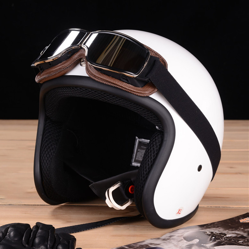 Винтидж мотоциклетни очила, кожени ретро пилот, мотоциклет, скутер, велосипедист, очила, защита на очите, слънчеви очила, велосипедна каска, очила