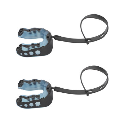 2db Mouth Guard Jégkorong Tartós EVA Légáteresztő Kosárlabda Football Szájvédő Zsinóros Sport Szájvédő Boxing