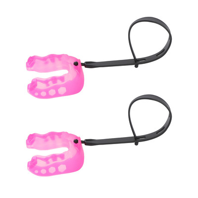 2db Mouth Guard Jégkorong Tartós EVA Légáteresztő Kosárlabda Football Szájvédő Zsinóros Sport Szájvédő Boxing