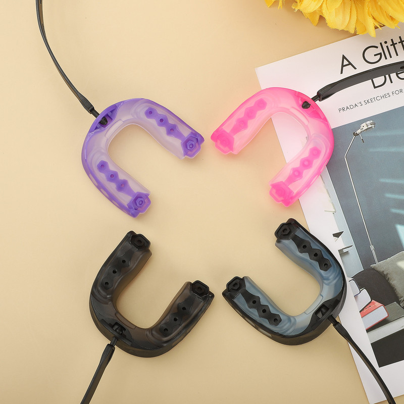 2db Mouth Guard Jégkorong Tartós EVA Légáteresztő Kosárlabda Football Szájvédő Zsinóros Sport Szájvédő Boxing