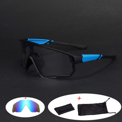 2 лещи Прозрачни фотохромни велосипедни очила UV400 Велосипедни спортни очила Мъже Жени Велосипедни слънчеви очила за каране на открито